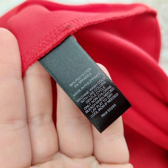 Express Red Long Sleeve Fit & Flare Casual Midi Dress 892 - Picture 9 of 10